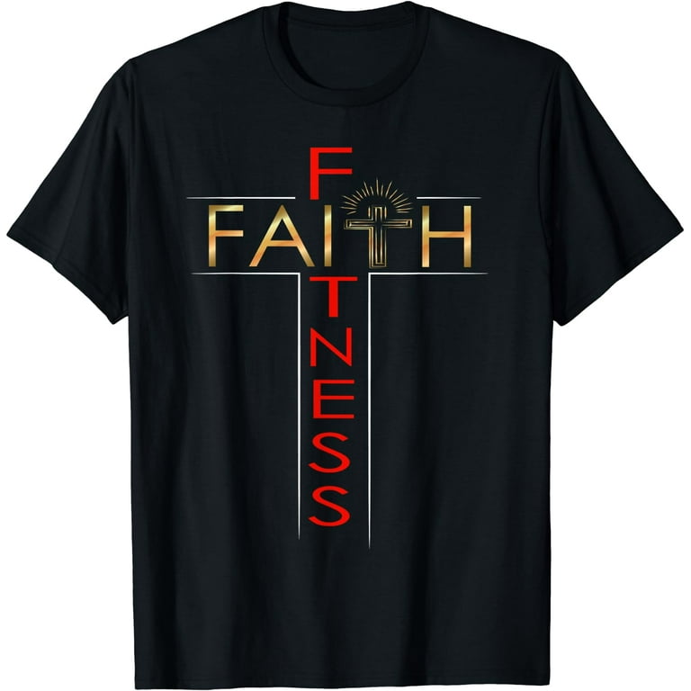 Faith Fitness Cross, Christian Workout, Modern Gym Tshirt Faith Fitness Cross, Christian Workout, Modern Gym Tshirt