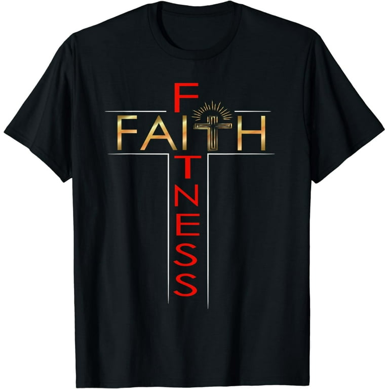Faith Fitness Cross, Christian Workout, Modern Gym Tshirt Faith Fitness Cross, Christian Workout, Modern Gym Tshirt