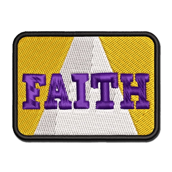 Faith Fun Text Applique Multi-Color Embroidered Iron-On Patch - 3 Inch Medium