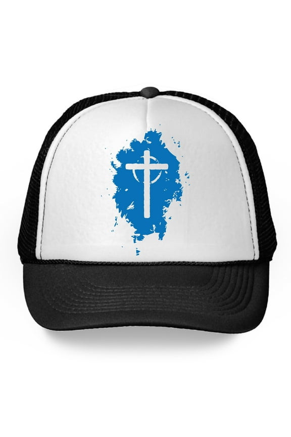 Faith Hat Jesus Hat Blessed Hat Christian Hat Cross Hat Church Hat Religious Gifts for Women for Men Unisex Trucker Hats with Cross Jesus Christ Cap Christian Hats Religious Accessories Gifts