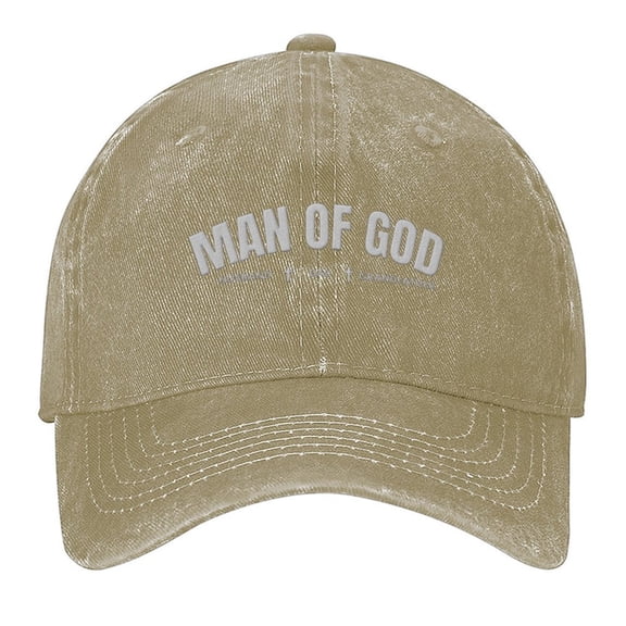 Faith Hat for Men, Man of God Husband Dad Grandfather, Print Vintage Wash Dad Hat Adjustable Curved Brim Baseball Cap,Made In USA,Casual Outdoor Sports Fishing Cap for Men and Women