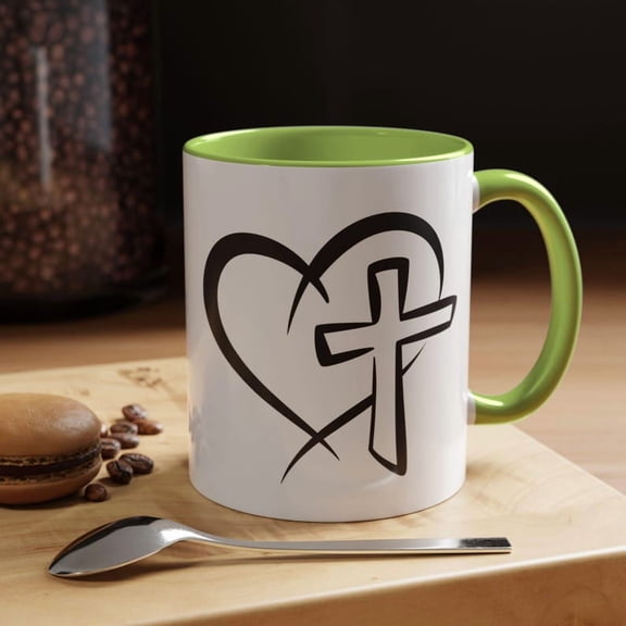 Faith Heart & CrO1SS Coffee Mug CH1Ristian Gift