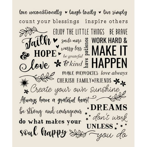 Faith Hope Love 50 x 60 Inch Plush Throw Blanket: Inspirational Typography Design