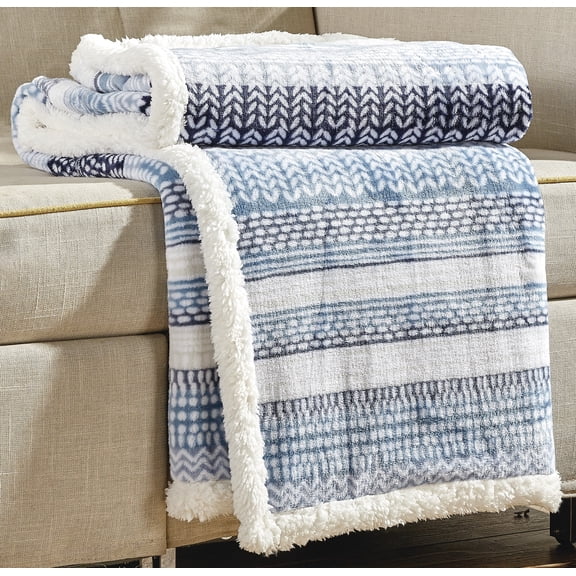 Faith Hope Love Amor Eterno Be Mine Love Collection Valentine's Day Heart Ultra Plush Throw Blanket (50" x 60") with Sherpa Backing - Anissa