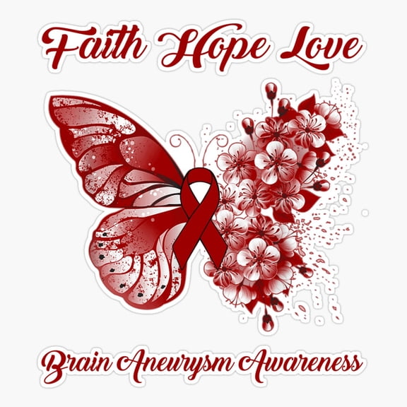 Faith Hope Love Brain Aneurysm Awareness Sticker