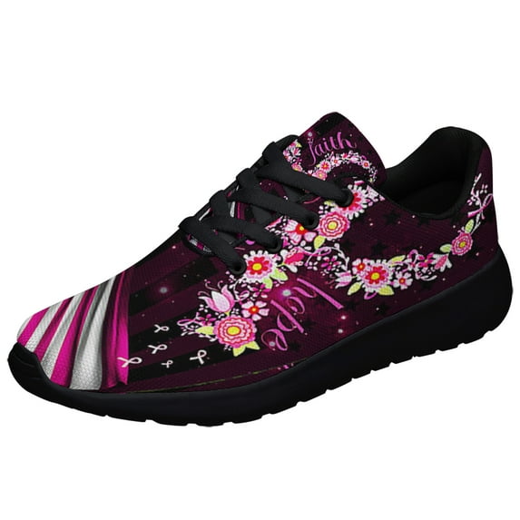 Faith Hope Love BreaStCancer Shoes Sneakers Black Size 7