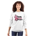 thumbnail image 1 of Faith Hope Love Breast Cancer Aware Women Crewneck Sweatshirt Brisco Brands S, 1 of 6