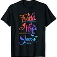 thumbnail image 1 of Faith Hope Love Butterfly Quote Christian Butterfly Womens T-Shirt, 1 of 4