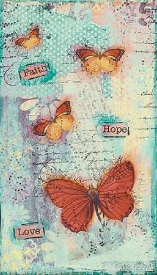 Faith Hope Love Canvas Art - Cassandra Cushman (12 x 18)