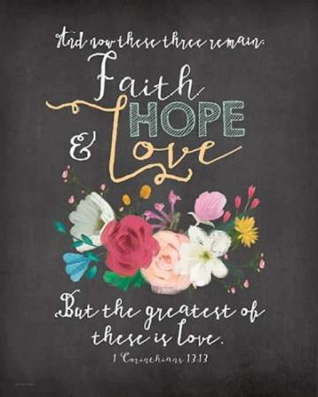 Faith Hope & Love Canvas Art - Jo Moulton (24 x 30)