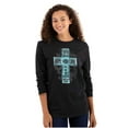 thumbnail image 1 of Faith Hope Love Cross Christian Women Plus Size Long Sleeve Graphic Tee Brisco Brands 2X, 1 of 5