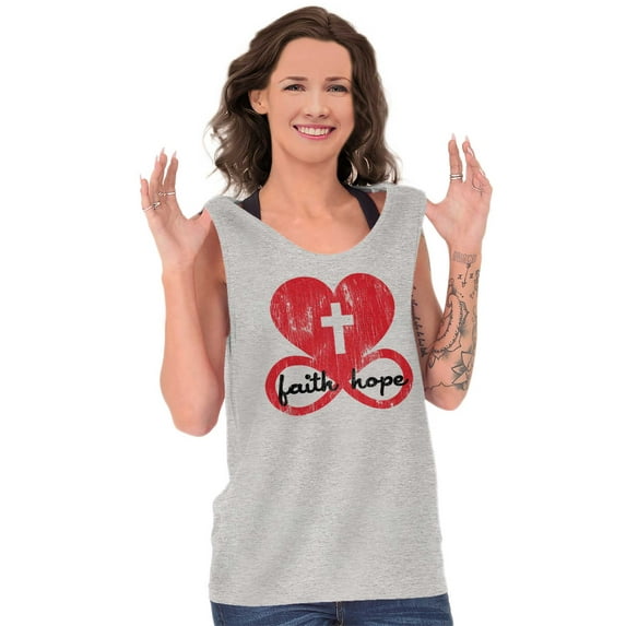 Faith Hope Love Cross Eternal Life Womens Plus Size Graphic Tank Top Brisco Brands 3X