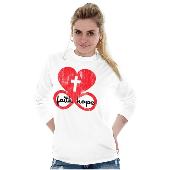 Faith Hope Love Cross Eternal Life Women's Long Sleeve T Shirt Brisco Brands S