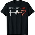 thumbnail image 1 of Faith Hope Love Cross Heartbeat God Jesus Christian Gift T-Shirt, 1 of 4