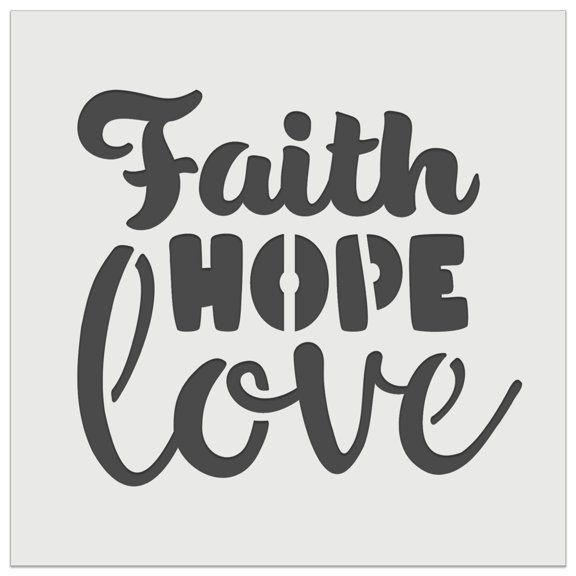 Faith Hope Love DIY Cookie Wall Craft Stencil - 4.5 Inch