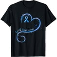 thumbnail image 1 of Faith Hope Love Dark Blue Ribbon Colon Cancer Awareness T-Shirt, 1 of 3