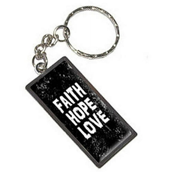Faith Hope Love Distressed Inspirational Keychain Key Chain Ring