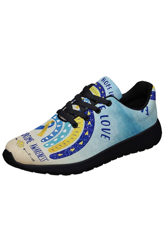 Faith Hope Love Down Syndrome Awareness Shoes Sneakers for Women Men Black Size 11