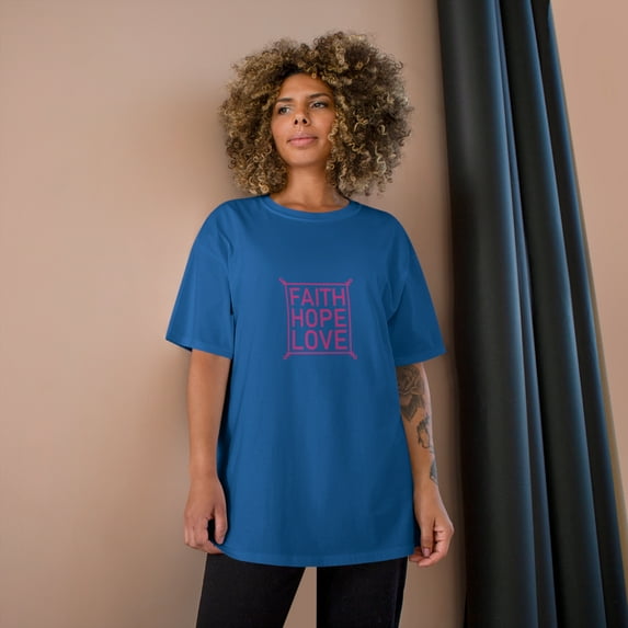 Faith Hope Love Fight Against Breast Cancer Champion T-Shirt