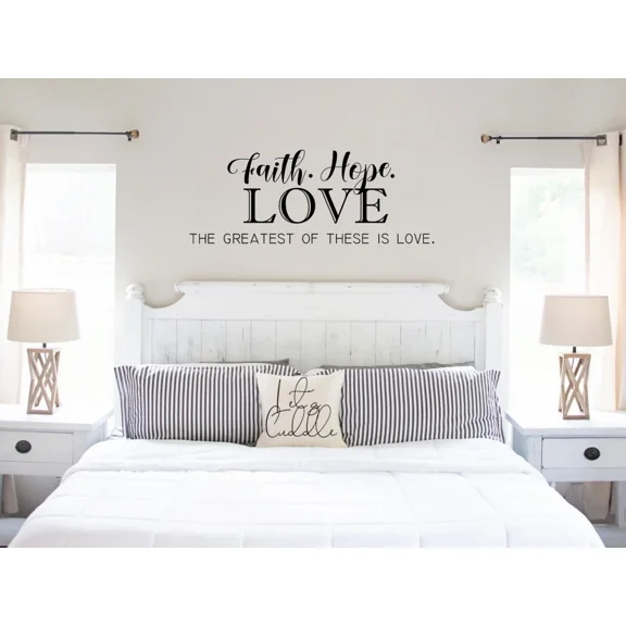 Faith Hope Love Greatest Wall Decal Vinyl Quote Home Decor Saying