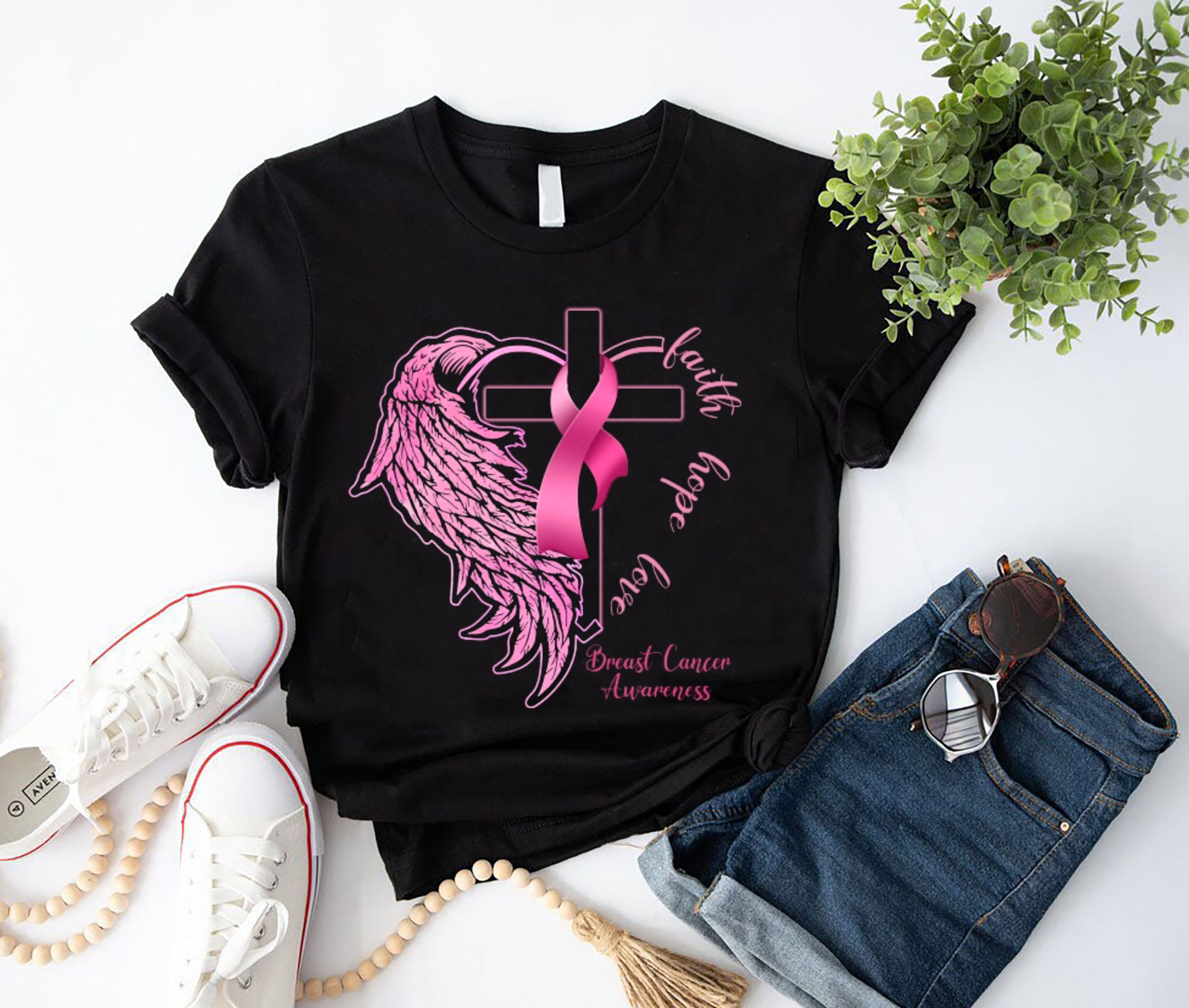 Faith Hope Love Half Wings Breast Cancer Awareness T Shirt Cancer Faith Hope Love Half Wings Breast Cancer Awareness T Shirt Cancer