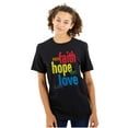 thumbnail image 1 of Faith Hope Love Happy Christian Women's Graphic T Shirt Tees Brisco Brands S, 1 of 6