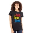 thumbnail image 1 of Faith Hope Love Happy Christian Womens Slim Fit Graphic Tee Brisco Brands S, 1 of 5