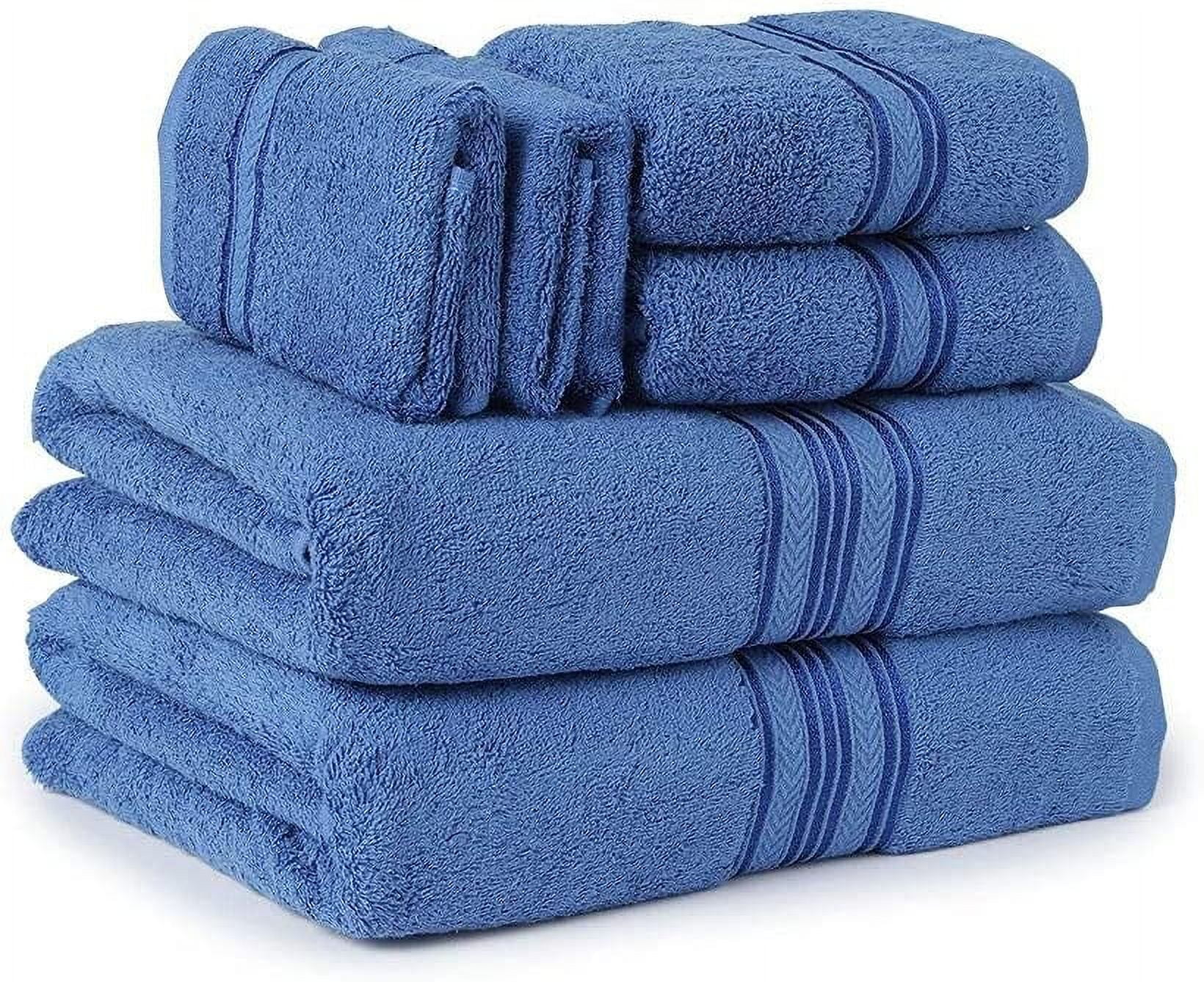 Faith, Hope, Love Home Décor BathEssentials 100% Cotton Extra Heavy 6 Piece Bath Towel Set - Blue