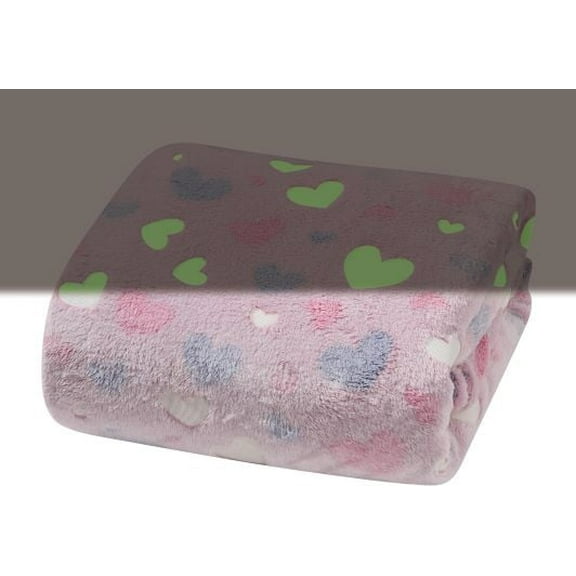 Faith, Hope, Love Home Décor Glow In The Dark Throws Blanket-PINK HEARTS