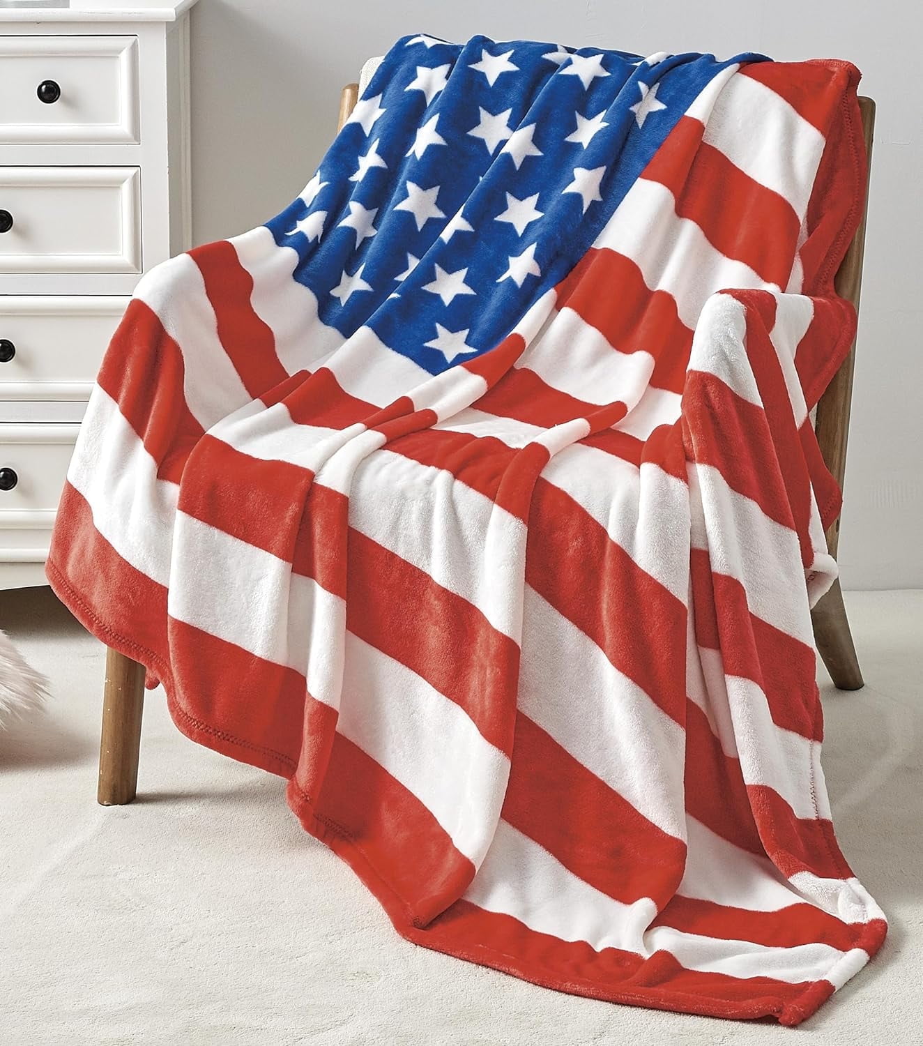 Faith, Hope, Love Home Décor Ultra Plush Oversized Throw Blanket (50" x 70") - American Flag