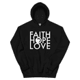thumbnail image 1 of Faith Hope Love Hoodie - Molor Pullover Hooded Sweatshirt  (Black, S), 1 of 2