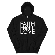 Faith Hope Love Hoodie - Molor Pullover Hooded Sweatshirt Black, S