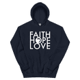 thumbnail image 1 of Faith Hope Love Hoodie - Molor Pullover Hooded Sweatshirt  (Navy, S), 1 of 2