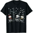 thumbnail image 1 of Faith Hope Love Jesus Snowman Plaid Leopard Christmas Gift T-Shirt Black Small, 1 of 4