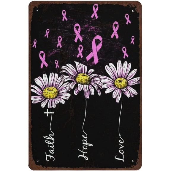 Faith Hope Love Jigsaw Puzzles 35 Piece For Adults - Breast Cancer Awareness Floral Wooden Puzzle Fun Games Stress Relief Toys For Home Decor Living Room Decor