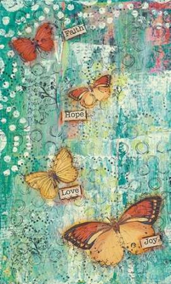 Faith Hope Love Joy Canvas Art - Cassandra Cushman (12 x 18)