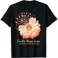 thumbnail image 1 of Faith Hope Love Leukemia Awareness Orange Ribbon Daisy T-Shirt, 1 of 2