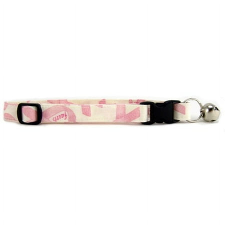 Faith Hope Love Pink Ribbon Cat Collar