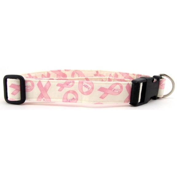 Faith Hope Love Pink Ribbon Dog Collar - Size - Large