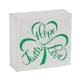thumbnail image 1 of Faith Hope Love Shamrock Tabletop Decoration, Home Decor, St. Patrick's Day, 1 Piece, 5 in, 1 of 1
