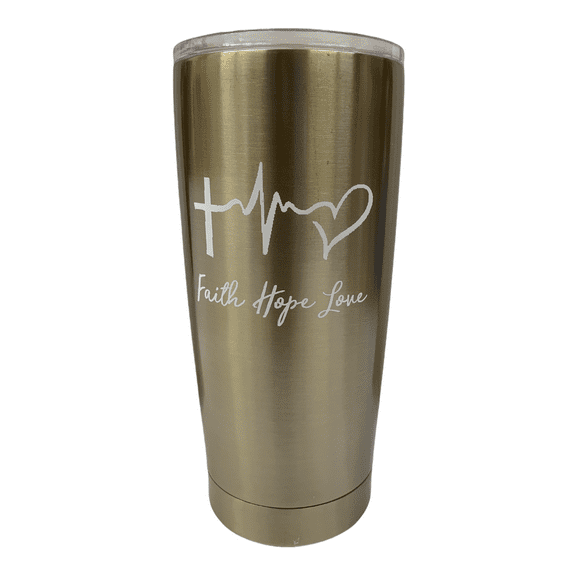 Faith Hope Love, Stainless Steel Insulated Tumbler with Lid 20 Oz