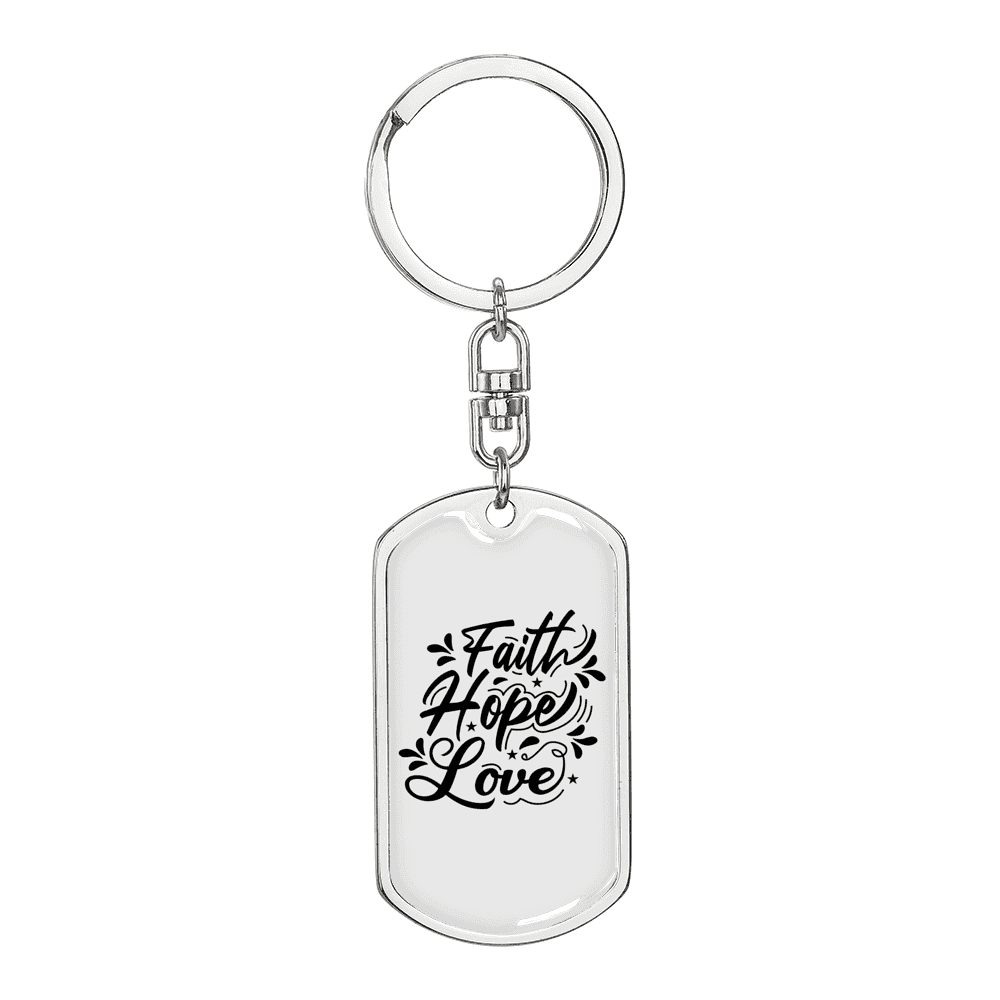 Faith Hope Love Stars Stainless Steel or 18k Gold Premium Swivel Dog ...