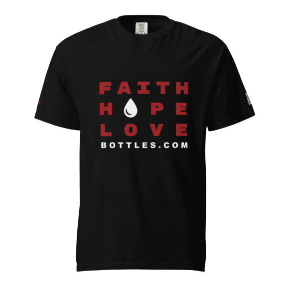 Faith Hope Love T-Shirt Molor Black Classic Cotton Crewneck Shirt