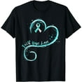 thumbnail image 1 of Faith Hope Love Teal Ribbon Cervical Cancer Awareness Funny Creative Graphic T-Shirt, 1 of 3