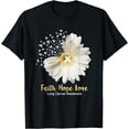 thumbnail image 1 of Faith Hope Love Tshirt Lung Cancer Awareness Gifts T-Shirt, 1 of 4