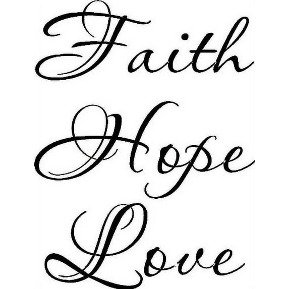 Faith Hope Love Vinyl Wall Art, 1 Corinthians 13. Our Inspirational Christian Scripture Bible Verse Inspired Wall Arts are made in the USA. Love Quotes.