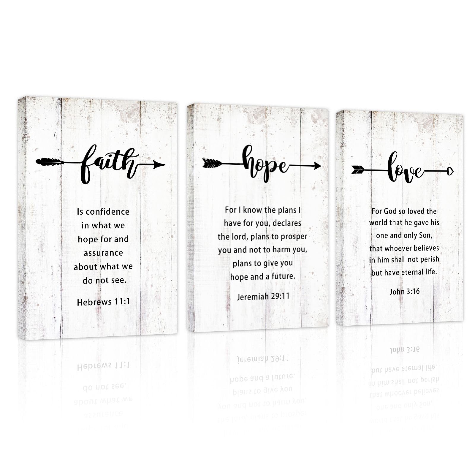 YPY Quadro Fede Speranza Amore – 3 Pezzi Poster Su Tela 20x30 Cm, Scrittura Biblica Ispirazionale