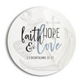 thumbnail image 1 of Faith Hope Love White Anchor Cross Heart 24 inch Glass Round Wall Hanging Sign, 1 of 4