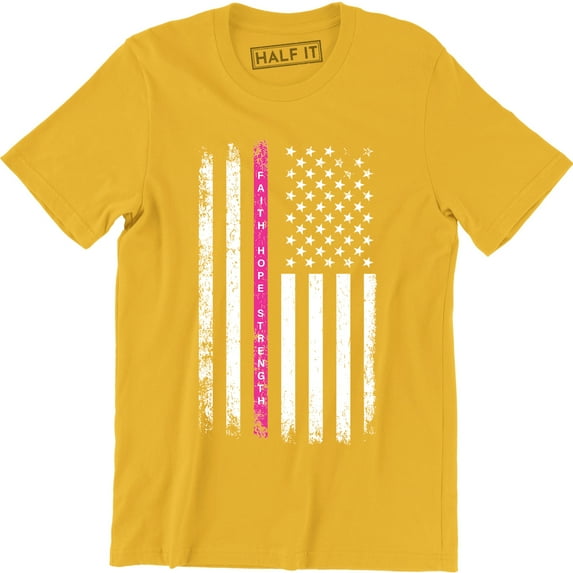 Faith Hope Strength - Breast Cancer Awareness Men's T-Shirt