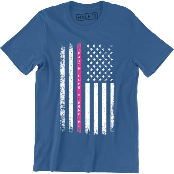 Faith Hope Strength - Breast Cancer Awareness Men's T-Shirt
